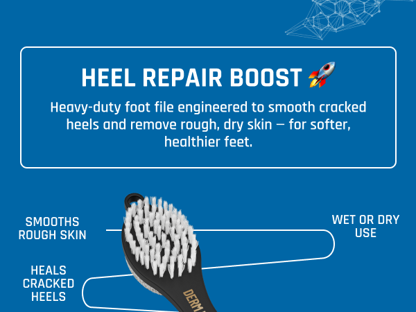metal file and cleaning brush Derm Dude foot care tool for cracked heel repair men’s grooming kit