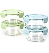 HestiaSnax 4 PACK 22oz Glass Meal Prep Containers, Glass Food Storage Containers with Airtight Li...