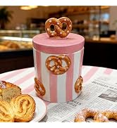 DIF DECO Christmas Cookie Jars with Lid Airtight, 19.5 OZ Xmas Food Storage Containers, Hand Pain...