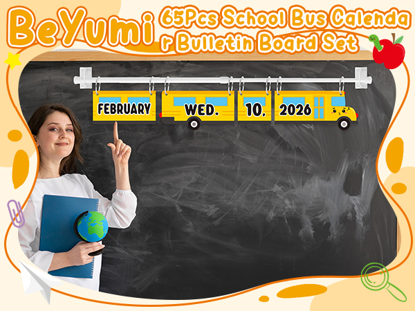 back to school bus shape flip calendar