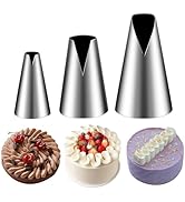 Suuker 3 Pieces V-shaped Piping Tips Set,Cake Decorating Tips, Frosting Icing Tips for Cupcakes, ...