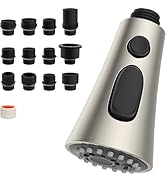Hibbent Pull Down Kitchen Faucet Head Replacement, 3-Function Kitchen Faucet Head Sink Spray Nozz...