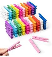 10 Colors Clothes Pins, 30PCS 2.9 Inch Wooden Clothespins, Rust Resistant Clothes Clip for Hangin...