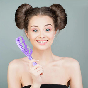 LUXXII - (6 Pack) 8" Colorful Styling Essentials Round Handle Comb Designed for All Hair Types