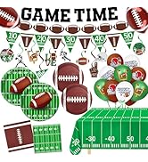 Football Party Supplies Kit Football Party Decorations - Includes Plates, Napkins, Cups, Banner, ...