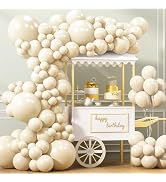 APLANET 150pcs Ivory White Cream Balloons Different Sizes 18 12 10 5 Inch, Latex Balloons for Ivo...