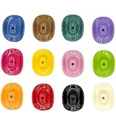 Frinnovan 72 Pack Acrylic Cowboy Hat Bead Mini Western Hats Bead Charms Pendants for Jewelry Maki...