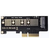 WLGQ M.2 NVMe SSD to PCIe X4 Adapter Card, Black, Supports 2230/2242/2260/2280
