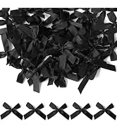 Sentoyou Mini Satin Ribbon Bows - Small Black Bow for Christmas Birthday Party Decorations Sewing...