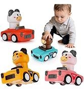 IOMDRWU Press to Go Car Toy for 1-3 Year Old Toddler,Animal Push Cars Friction Powered,No Batteri...