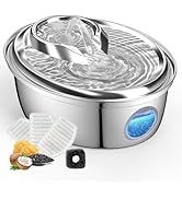 ORSDA Stainless Steel Cat Water Fountain, Automatic Pet Water Fountain, 100oz/3L Drinking Fountai...