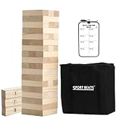 Outdoor Games Large Tower Game 54 Blocks Stacking Game Includes Carry Bag and Scoreboard