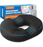 CushZone Donut Pillow Seat Cushion for Postpartum Pregnancy, Large Ergonomic Chair Seat Cushions,...