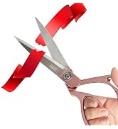 Heavy Duty Sharp Scissors 10.5" Ribbon Cutting Scissors Stainless Steel Rose Gold Fabric Scissors...