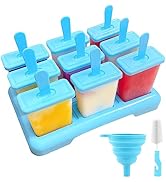 Alinana 9 Cavities Popsicles Molds, Without BPA Popsicle Molds with Built-in Popsicle Stick, DIY ...
