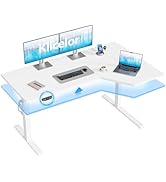Klicelor 55 Inch L Shaped Standing Desk, Adjustable Height Corner Desk for Home Office Workstatio...