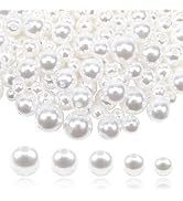 TOAOB 200pcs Pearl Beads for Jewelry Making 4mm to 12mm White Loose Pearls Craft Beads with Holes...