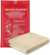 YesRight 4 x 6ft Fiberglass Welding Blanket Fireproof, 1022 °F Welding Fire Blanket with Grommets...