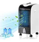 ARLIME Evaporative Air Cooler, Windowless Swamp Cooler Fan & Humidifier with 3 Modes, 3 Speeds, 2...