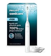 Philips Sonicare 4100 Rechargeable Electric Toothbrush, with Pressure Sensor, 2 Intensity Setting...