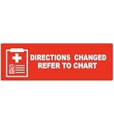 YEWROXY Directions Changed Refer to Chart Sticker for Doctor File, 600PCS Self Adhesive Paper Lab...