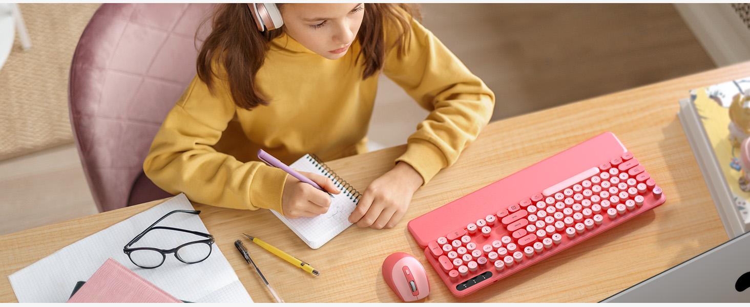 pink keyboard for student