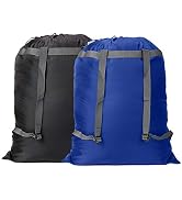 Laundry Bag Backpack, 27” x 34”Sturdy Laundry Bag with Shoulder Straps Drawstring Closure Heavy D...