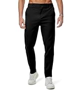 JMIERR Men's Chino Pants Casual Elastic Waist Tapered Golf Trousers