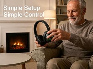 wireless tv headphones, headphones for tv watching, tv headset for seniors elderly