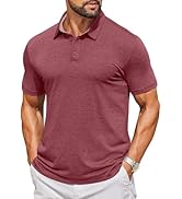 COOFANDY Men's Casual Polo Shirts Short Sleeve Classic Basic Tee Button Collar Shirt Summer Golf ...