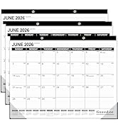 GuassLee Large Desk Calendar 2026, 3 Packs, 19 Months from Jun. 2026 to Dec. 2027, 22" x 17" Desk...