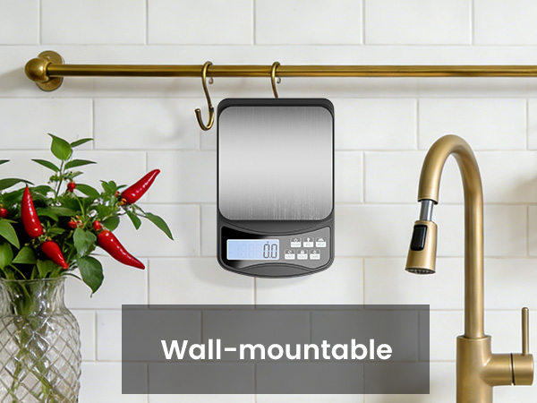 food scale:Wall-mountable design for easy storage