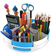 Art Supply Organizer, Lazy Susan Turntable with 9 Removable Bins for Kitchen Craft Room School St...