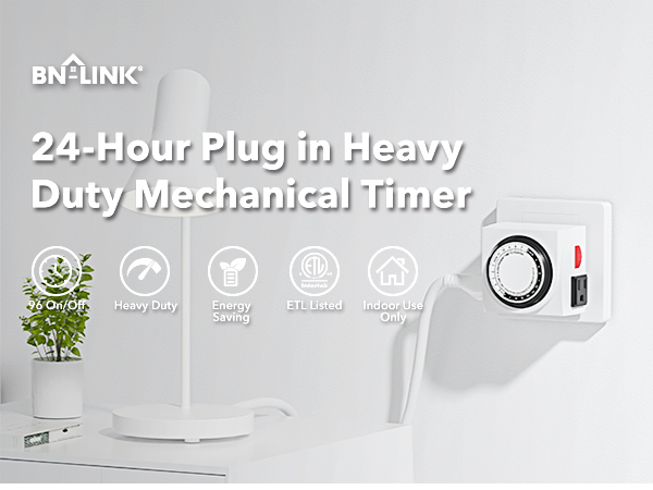 24-Hour Plug-in Heavy Duty Mechanical Timer Grounded
