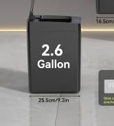 kaylowe Bathroom Trash Can with Lid 2.6 Gallon Automatic Touchless Garbage Can Small Slim Motion ...
