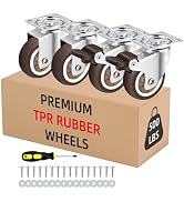 LSWHee 2 Inch Heavy Duty Caster Wheels Set of 4-500 LB Capacity Swivel Furniture Wheels with Brak...