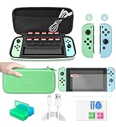 FASTSNAIL Accessories Bundle Compatible with Nintendo Switch 12 in 1 Essential Carrying Game Bag ...