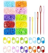 FIVEIZERO 200 Pcs Stitch Markers 10 Color Knitting Markers Crochet Hook and Needle Clip, Sewing N...