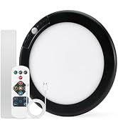Combuh Black Battery Powered Motion Sensor Ceiling Lights Wireless, Rechargeable 85 Day Battery O...