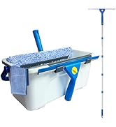 BSFRNF 78" Window Cleaning Squeegee Kit with 3-Gallon Bucket, 14" Squeegee and 15" Scrubber, Prof...