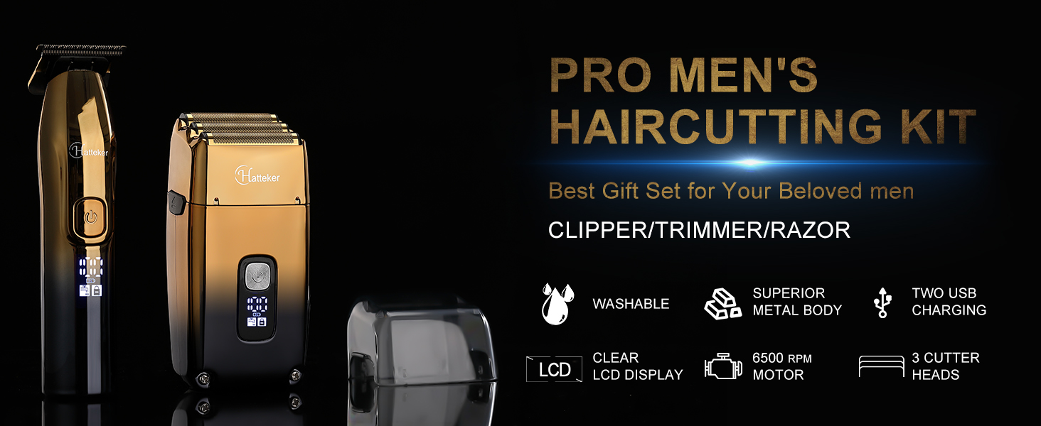 Hatteker Triple Blade Shaver and Hair Clipper 2in1