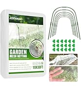 Joyhalo Garden Netting for Raised Beds, 6 Sets Garden Hoops with for Raised Beds 10x30 Ft Garden ...