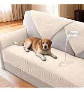H.VERSAILTEX Waterproof Couch Cover Plush Sofa Cover with Strap Soft Anti Slip Sofa Slipcovers fo...
