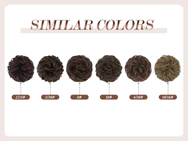 Brown shades of hair bun hair piece