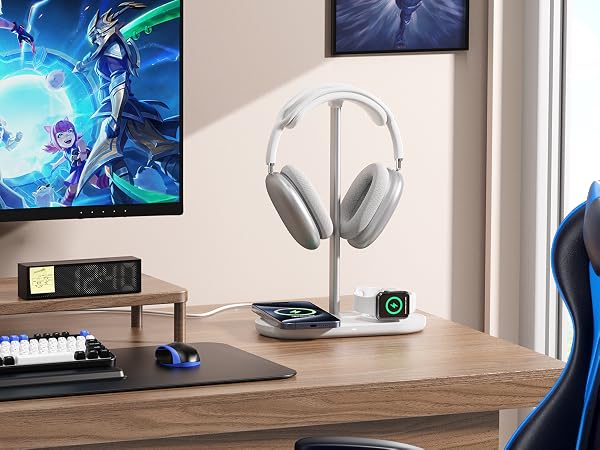 headphone stand with wireless charger