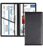 Car Registration and Insurance Card Holder, Vehicle License Document Glove Box Compartment Organi...