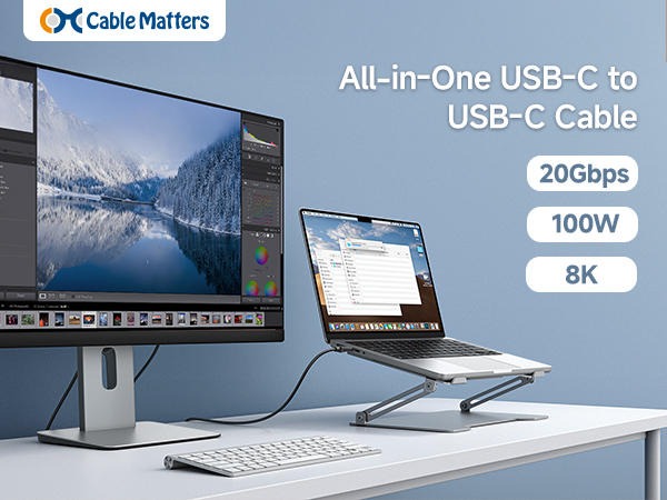 USB4 Cable/USB 4 Cable 6 ft with 20Gbps Data, 8K Video & 100W Charging