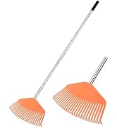 YEELOR Garden Rake, Heavy Duty Rake for Lawn, Rakes for Gardening, Sturdy Non-Slip 25 Plastic Tin...