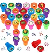 24 Pieces Camper Party Print Stamp, Mini Comping Adventure Stamps Colorful Self Inking Party Favo...