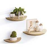 QsQueen Solid Wood Half Round Floating Wall Shelves | Elegant Floating Shelves, Elevate Your Spac...